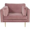 Sofa Venture Design Fotelis, Boom vienkartinis kėdės modelis iš aksomo, 86x84x110 cm, Rožinė