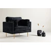 Venture Design Fotelis, Boom vieno sėdynės kėdė iš aksomo, 86x84x110 cm, Juoda