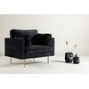 Venture Design Fotelis, Boom vieno sėdynės kėdė iš aksomo, 86x84x110 cm, Juoda