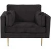 Sofa Venture Design Fotelis, Boom vieno sėdynės kėdė iš aksomo, 86x84x110 cm, Juoda