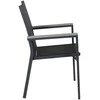 Venture Design Fotelis, Parma 2 vnt., 59x57x90 cm, Juoda/Pilka