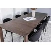 Venture Design Ištraukiamas stalas, slydintis, 170x95 cm, Rūkytas ąžuolas, Valgomasis kėdė, Dvelksmas, 76.5x50 cm, Juoda