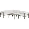 Venture Design Kampinė sofa Copacabana su staliuku Ruda Balta