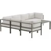 Venture Design Kampinė sofa Copacabana su staliuku Ruda Balta