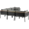 Venture Design Kampinis sofa komplektas, Nettan, 226x165 cm, Pilka