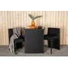 Lauko baldų komplektas Venture Design Kavinės komplektas, Savana, Stalas: 75x66x50 cm Kėdė: 71x55x45 cm, Juoda