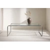 Venture Design Kavos staliukas Saturnus 120x60x37,5 cm Sidabro chromas Stiklas
