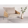 Venture Design Lounge kėdė Louie 94x74 cm Smėlio spalvos lininis audinys plieno rėmas