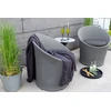 Venture Design Poilsio komplektas, Spoga, Stalas: ⌀40 cm Kėdė: D:58 A:73 P:67 cm Sofa: D:58 A:73 P:67 cm, Pilka
