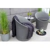 Venture Design Poilsio komplektas, Spoga, Stalas: ⌀40 cm Kėdė: D:58 A:73 P:67 cm Sofa: D:58 A:73 P:67 cm, Pilka
