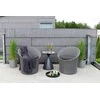 Venture Design Poilsio komplektas, Spoga, Stalas: ⌀40 cm Kėdė: D:58 A:73 P:67 cm Sofa: D:58 A:73 P:67 cm, Pilka