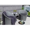 Venture Design Poilsio komplektas, Spoga, Stalas: ⌀40 cm Kėdė: D:58 A:73 P:67 cm Sofa: D:58 A:73 P:67 cm, Pilka