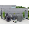 Venture Design Poilsio komplektas, Spoga, Stalas: ⌀40 cm Kėdė: D:58 A:73 P:67 cm Sofa: D:58 A:73 P:67 cm, Pilka