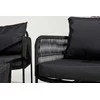 Venture Design Poilsio komplektas, Utah, Stalas: 41x100x60 cm Kėdė: 76x77x67 cm Sofa: 76x77x127 cm, Juoda
