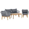 Venture Design Sodo baldų komplektas Chania, kėdė, sofa ir stalas pilkas