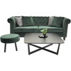 Venture Design Sofa, aksomo 3 vietų Chesterfield, 217x88 cm, žalia