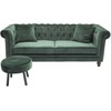 Venture Design Sofa, aksomo 3 vietų Chesterfield, 217x88 cm, žalia