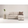 Venture Design sofa-lova Teo, kairiąja gulimąja dalimi, smėlio spalvos