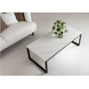 Venture Design Sofa staliukas Estelle 120x60x36 cm, juodas su balto marmuro imitacija