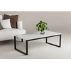 Venture Design Sofa staliukas Estelle 120x60x36 cm, juodas su balto marmuro imitacija