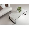 Venture Design Sofa staliukas Estelle 120x60x36 cm, juodas su balto marmuro imitacija