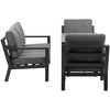 Venture Design Sofos grupė, Barselona, Stalas: 140x75 cm, Sofa: 171x84 cm, Juoda