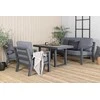 Venture Design Sofos grupė, Barselona, Stalas: 140x75 cm, Sofa: 171x84 cm, Juoda