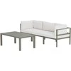Venture Design Sofos komplektas 2 vietų sofa ir fotelis su staliuku ruda balta