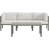 Venture Design Sofos komplektas 2 vietų sofa ir fotelis su staliuku ruda balta
