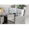 Venture Design Sofos komplektas, Brentwood, Stalas: 72x145x85 cm Kėdė: 73x89x75 cm Sofa: 73x89x186 cm, Pilka