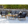 Venture Design Sofos komplektas, Chania, Stalas: 45x110x60 cm Kėdė: 75x76x75 cm Sofa: 75x76x164 cm, Juoda