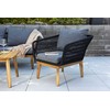 Venture Design Sofos komplektas, Chania, Stalas: 45x110x60 cm Kėdė: 75x76x75 cm Sofa: 75x76x164 cm, Juoda