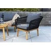 Venture Design Sofos komplektas, Chania, Stalas: 45x110x60 cm Kėdė: 75x76x75 cm Sofa: 75x76x164 cm, Juoda