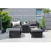 Venture Design Sofos komplektas, keturi, Kėdė: 64x66 cm, Sofa: 64x65.5 cm, Stalas: 51x63 cm, Juodas