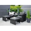 Venture Design Sofos komplektas, keturi, Kėdė: 64x66 cm, Sofa: 64x65.5 cm, Stalas: 51x63 cm, Juodas