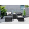 Venture Design Sofos komplektas, keturi, Kėdė: 64x66 cm, Sofa: 64x65.5 cm, Stalas: 51x63 cm, Juodas