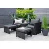 Venture Design Sofos komplektas, keturi, Kėdė: 64x66 cm, Sofa: 64x65.5 cm, Stalas: 51x63 cm, Juodas