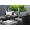 Venture Design Sofos komplektas, keturi, Kėdė: 64x66 cm, Sofa: 64x65.5 cm, Stalas: 51x63 cm, Juodas