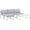 Venture Design Sofos komplektas, Salvador, Stalas: 103x55 cm Sofa: 200x70 cm, Balta