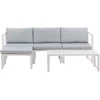 Venture Design Sofos komplektas, Salvador, Stalas: 103x55 cm Sofa: 200x70 cm, Balta