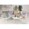 Venture Design Sofos komplektas, stalas: 45x90x60 cm Kėdė: 63x81x59 cm Sofa: 63x81x135 cm, Balta/Pilka