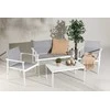 Venture Design Sofos komplektas, stalas: 45x90x60 cm Kėdė: 63x81x59 cm Sofa: 63x81x135 cm, Balta/Pilka