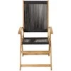 Venture Design Sulankstomas kėdė 47.5x52.5 cm Juoda virvė akacija