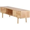 Venture Design TV spintelė Skärhamn 200x45x55 cm natūralaus kaučiuko medienos