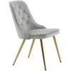 Venture Design Valgomasis kėdė, aksominis prabangus modelis, 66x50x88.5 cm, pilka