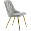 Venture Design Valgomasis kėdė, aksominis prabangus modelis, 66x50x88.5 cm, pilka