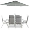 Lauko baldų komplektas Venture Design Valgomasis komplektas, Brekki, Stalas: 73x150x90 cm Kėdė: 62x108x55 cm, Balta