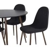 Venture Design Valgomasis komplektas, Plaza apvalus stalas su Polar kėdėmis, ⌀100 cm ir 53x87x44 cm, Juoda ir Riešutmedis