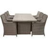 Lauko baldų komplektas Venture Design Valgomasis komplektas, Wembley, Stalas: 75x200x100 cm Kėdė: 95x62x67 cm, Natūrali