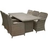 Lauko baldų komplektas Venture Design Valgomasis komplektas, Wembley, Stalas: 75x200x100 cm Kėdė: 95x62x67 cm, Natūrali